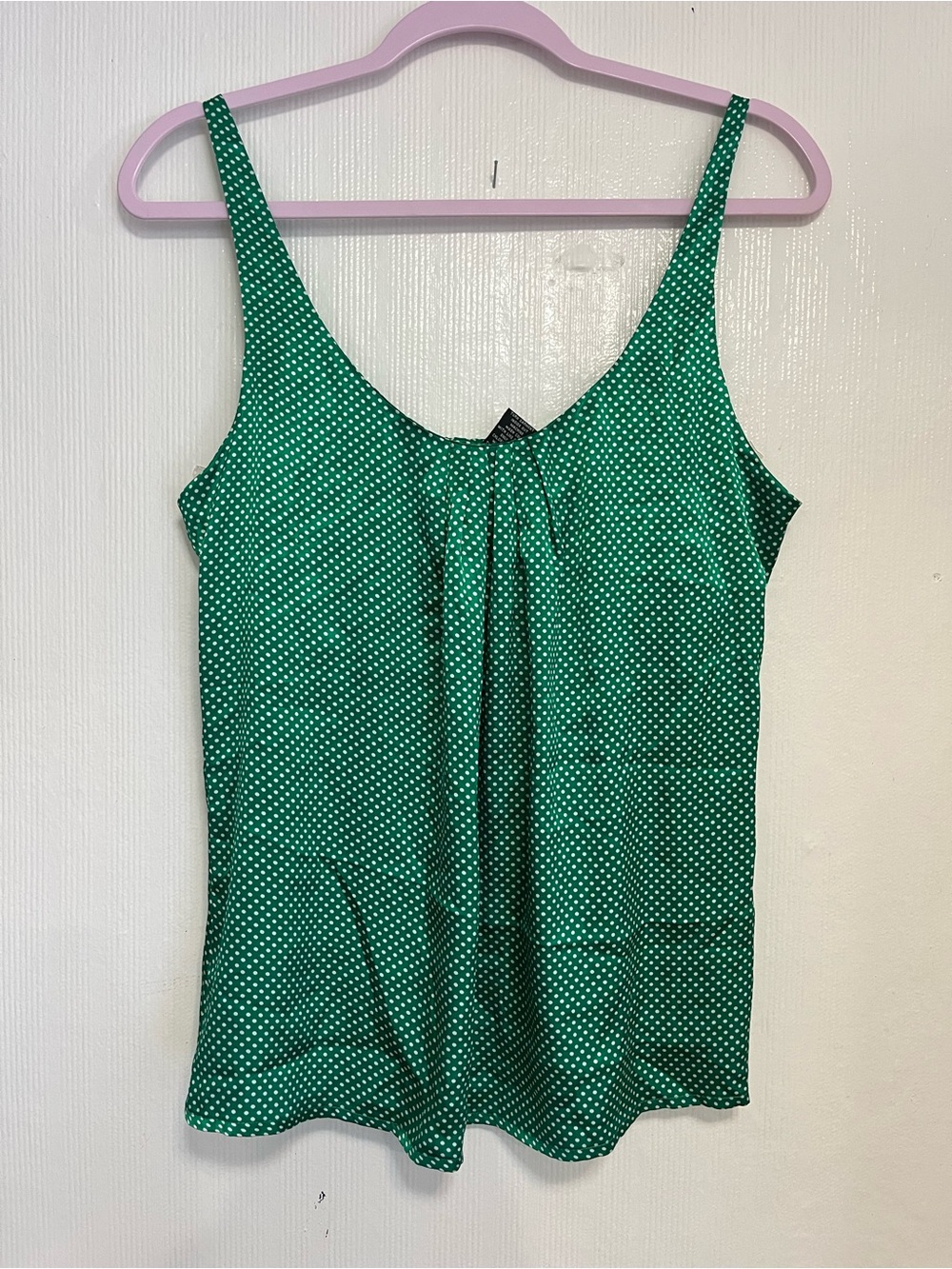 New York & Company Green Polka Dot Camisole Tank